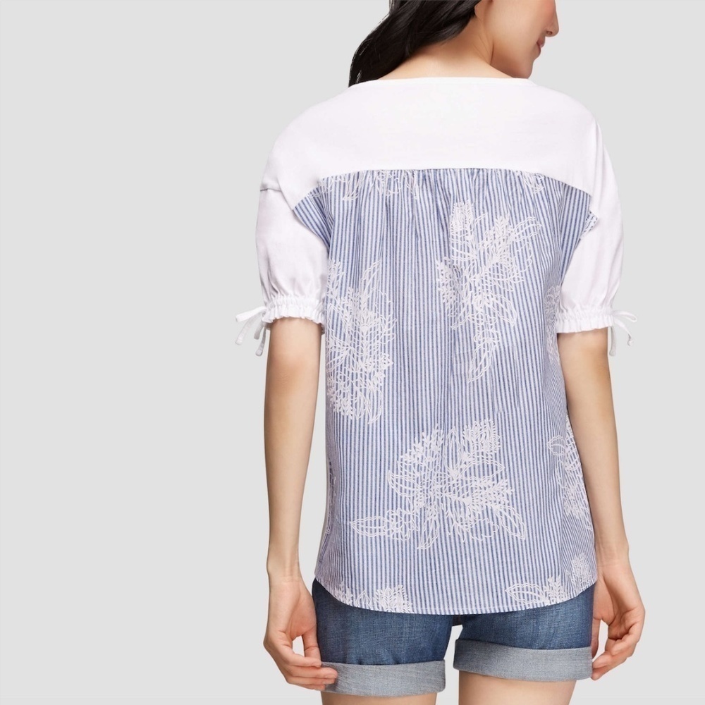Joe Fresh | NWOT Tie Sleeve Stripe Back Tee Top XS